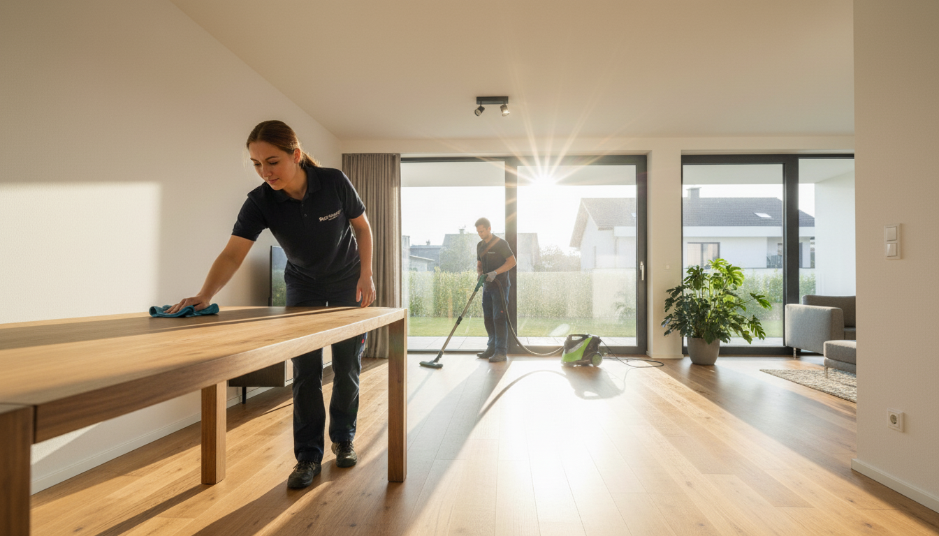 Professionelle Hausreinigung durch geschultes Reinigungsteam